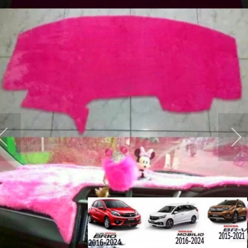 Alas Pelindung Dashboard Bulu Rasfur All New Honda Brio/Mobilio 2016-2024/BRV 2015-2021 Aksesoris In