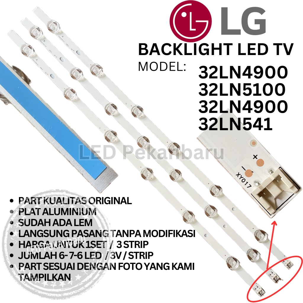 BACKLIGHT LAMPU LED TV LG 32 INCH 32LN 32LN4900 32LN5100 32LN5400 3V