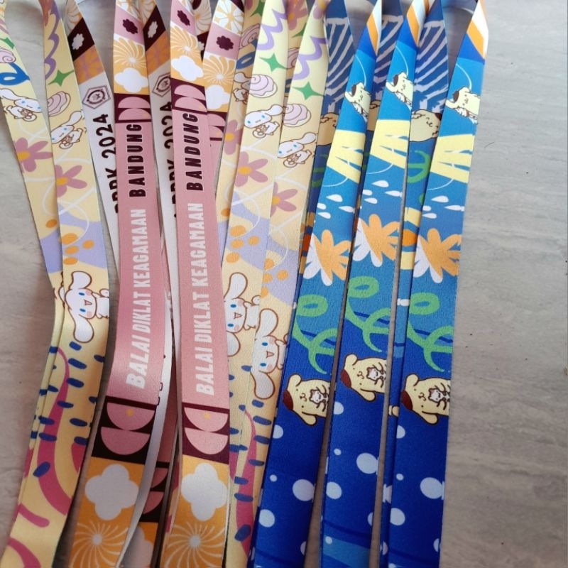 

tali tisu 3 cm printing 2 sisi / pita lanyard print sublime 3 cm 2 muka / tali medali