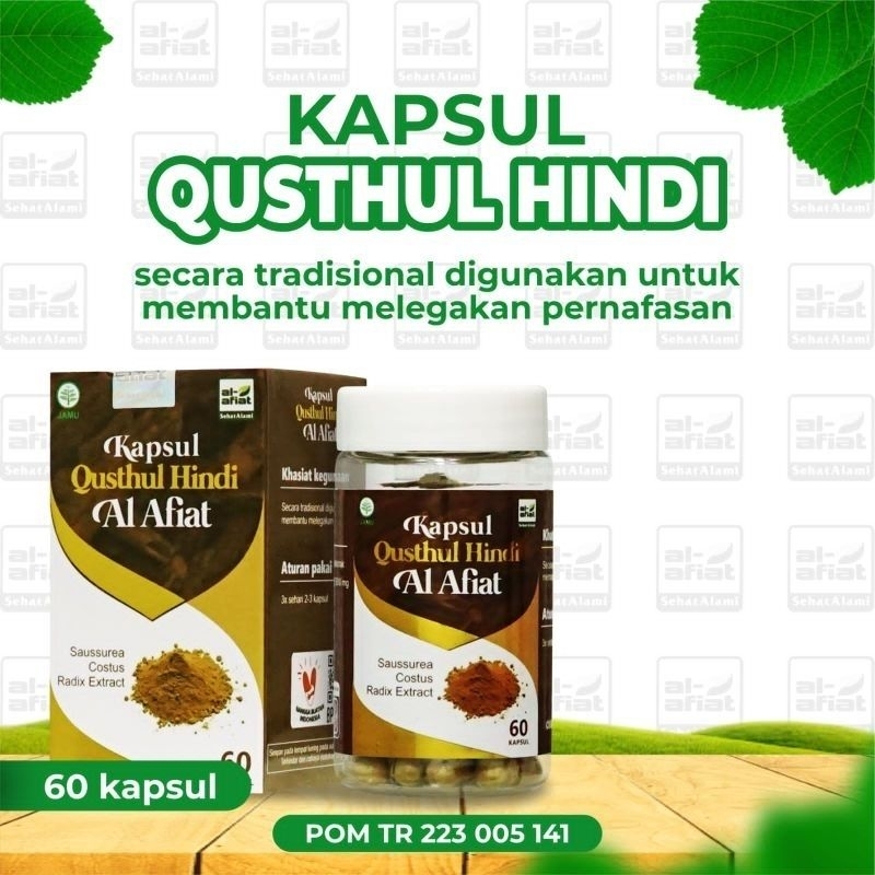 Qusthul Hindi BPOM isi 60 kapsul bantu atasi gangguan pernapasan