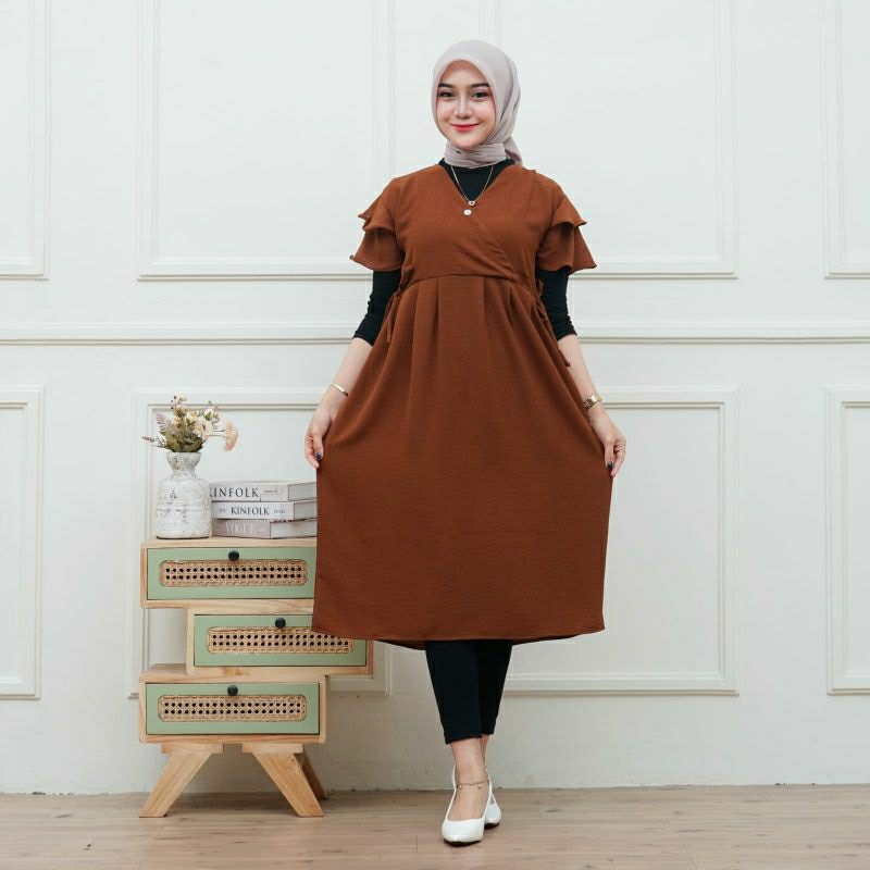 Dress Kimono Crinkle Daster Kimono Kekinian