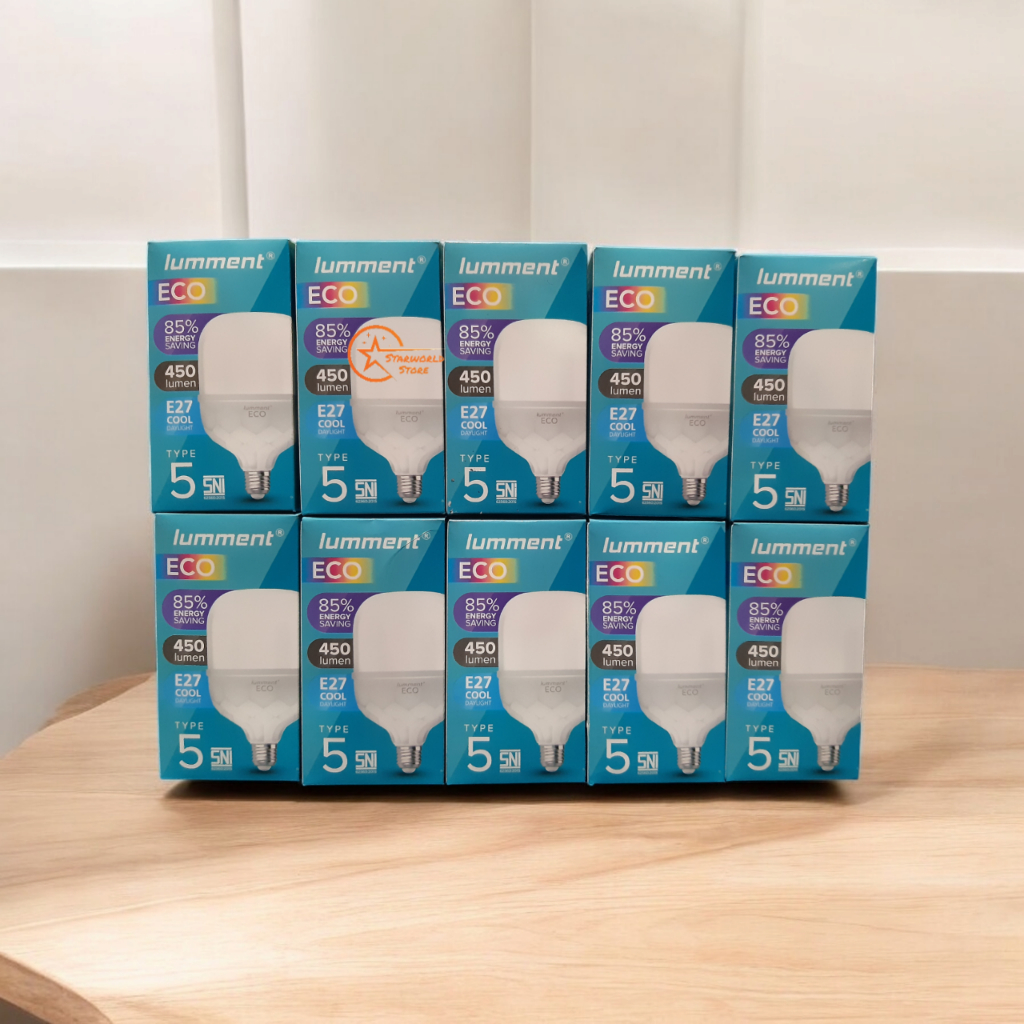 Paket Bundling 10 Pcs Lumment Eco Lampu Bohlam LED 5 Watt - Cahaya Putih