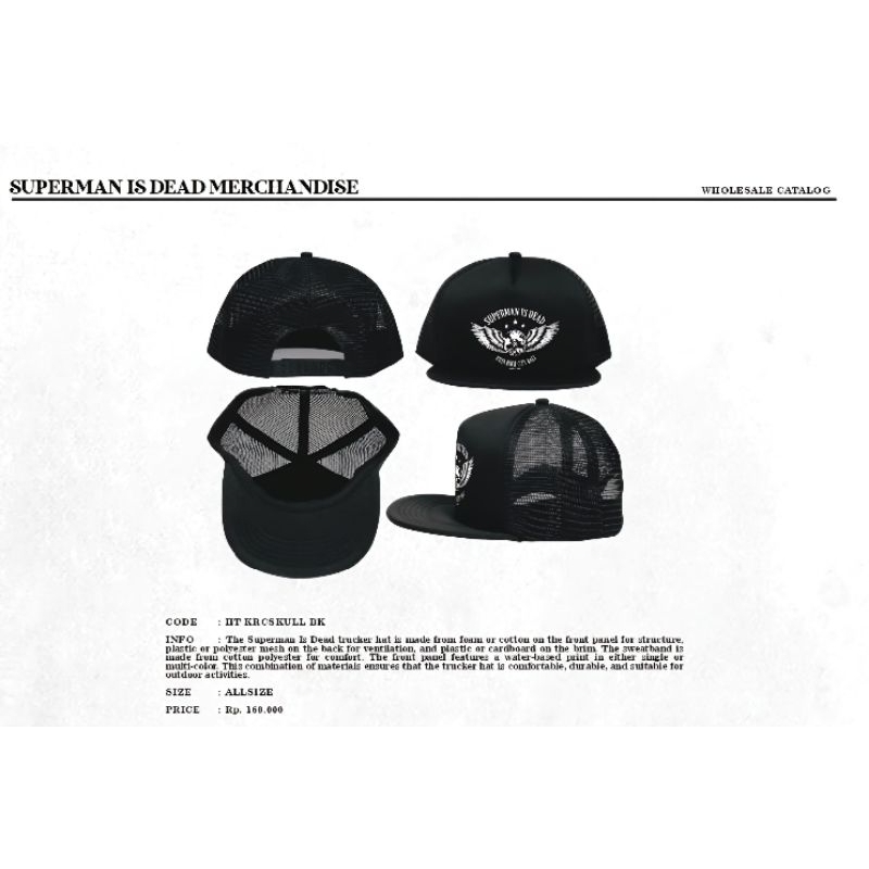 HAT KRC BK / AHT KRC BK / KRC SID / TOPI SUPERMAN IS DEAD / TOPI SID / HT SID MERCH / TOPI KEREN PRI