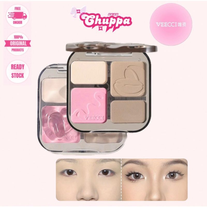 VEECCI Contour Highlighter Blush Pallete