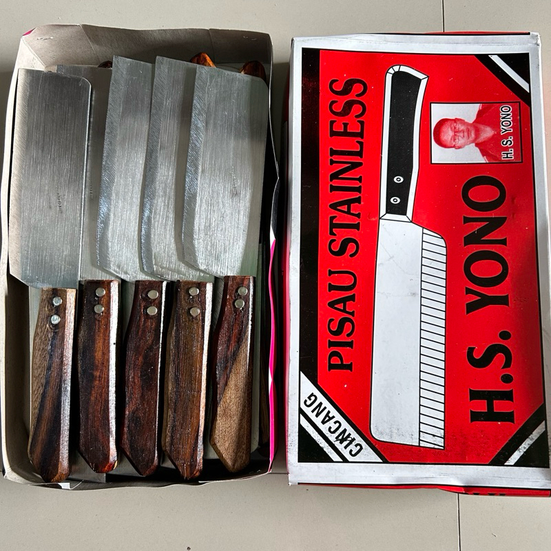 Pisau set cincang kodian isi 20 pcs daging H.S YONO EBLEK MERAH / Grosir pisau