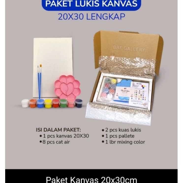 

Murah Harga Paket lengkap kanvas melukis 2x2cm 2x3 cat warna 2 kuas dan palet