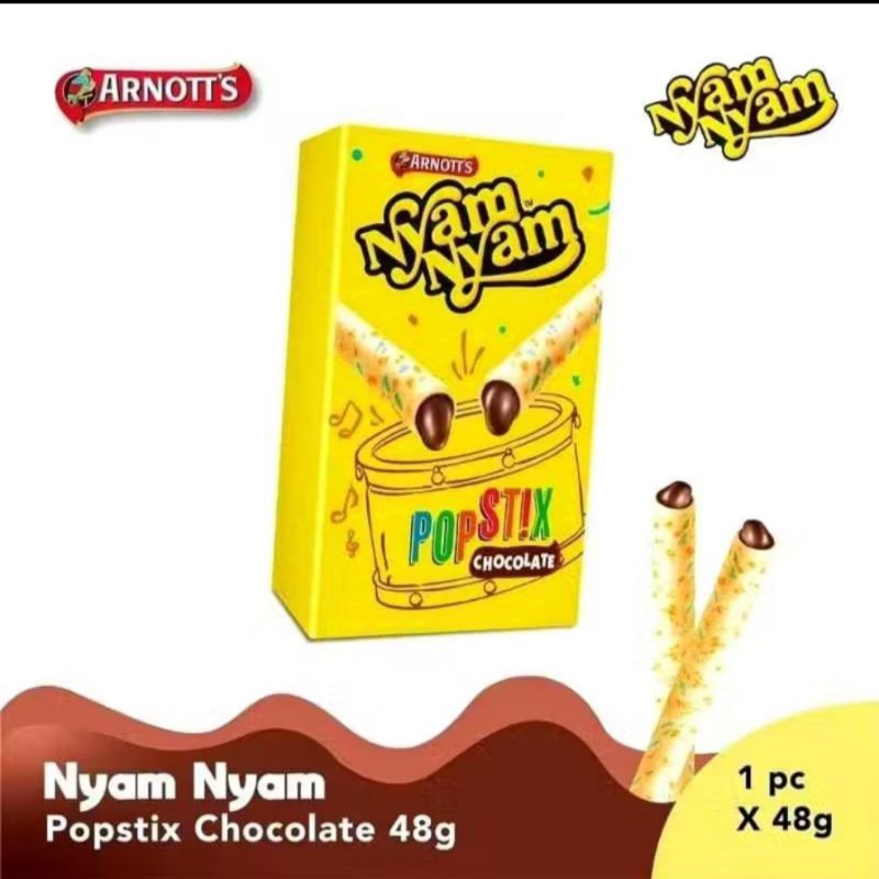 

Nyam Nyam Popstick snack Chocolate 48gr cokelat coklat