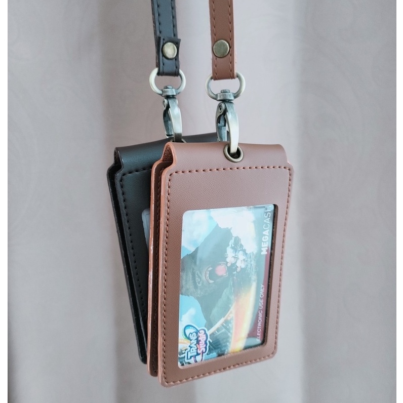 

Hadir Hebat Id Card name tag kulit Holder Double Flip Magnet Terbaru kekinian