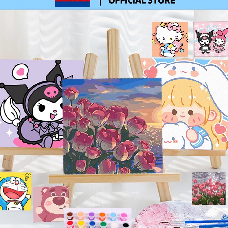

Promo Populer BALODY Paint By Number 2x2cm Kit Kartun DIY Painting Kit Canvas Paint By Number Digital Melukis