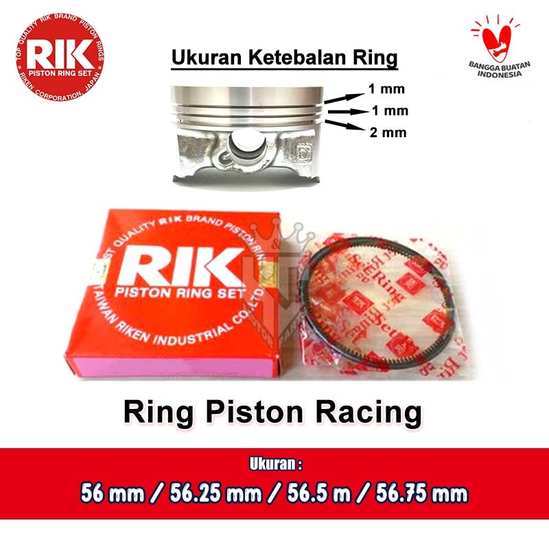 Ring Piston Seher BRT RIK 56 56.25 56.5 56.75 mm Ketebalan 1 x 1 x 2 mm