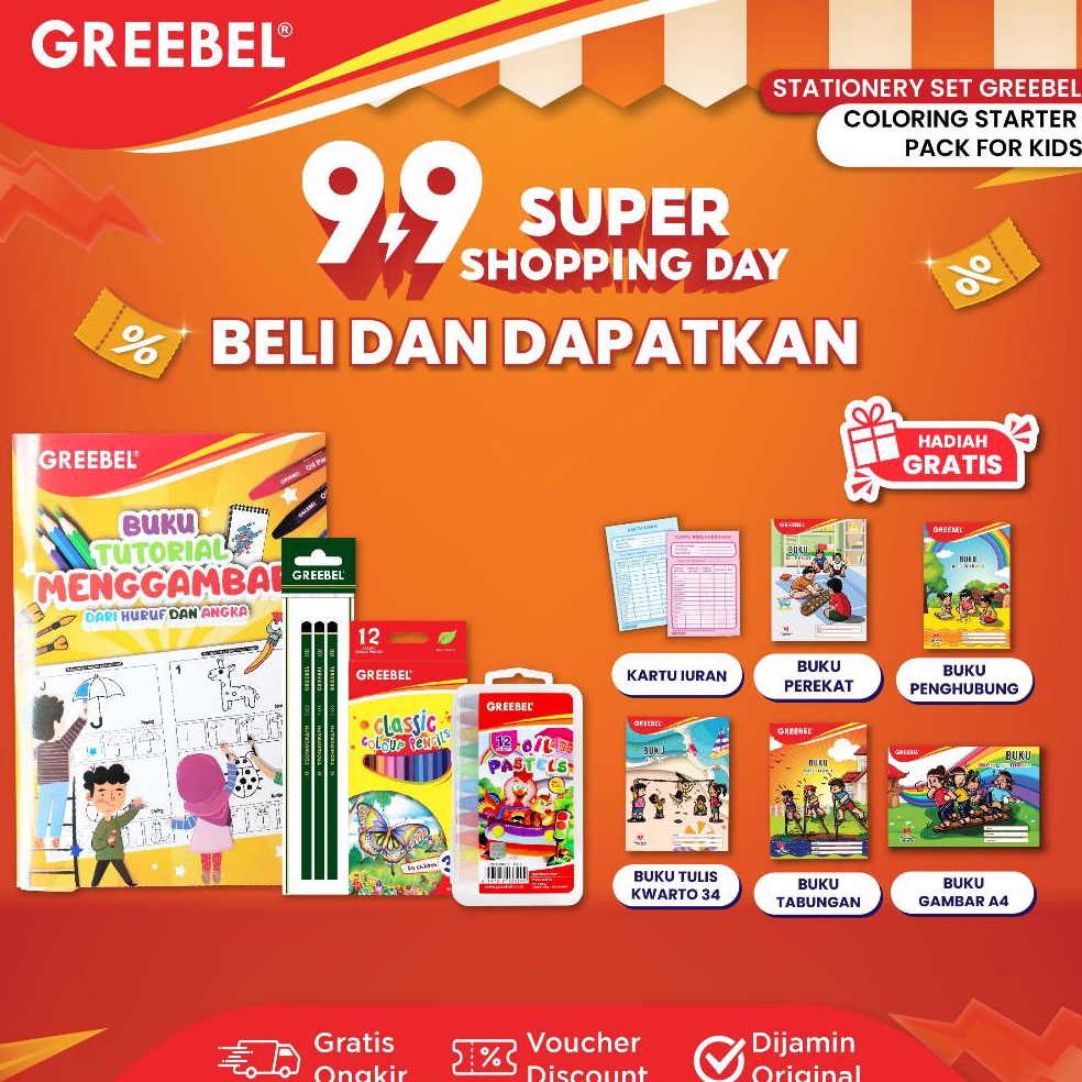 

Super Stock GREEBEL Paket Mewarnai Menggambar Lengkap Paket Coloring Starter Pack For Kids