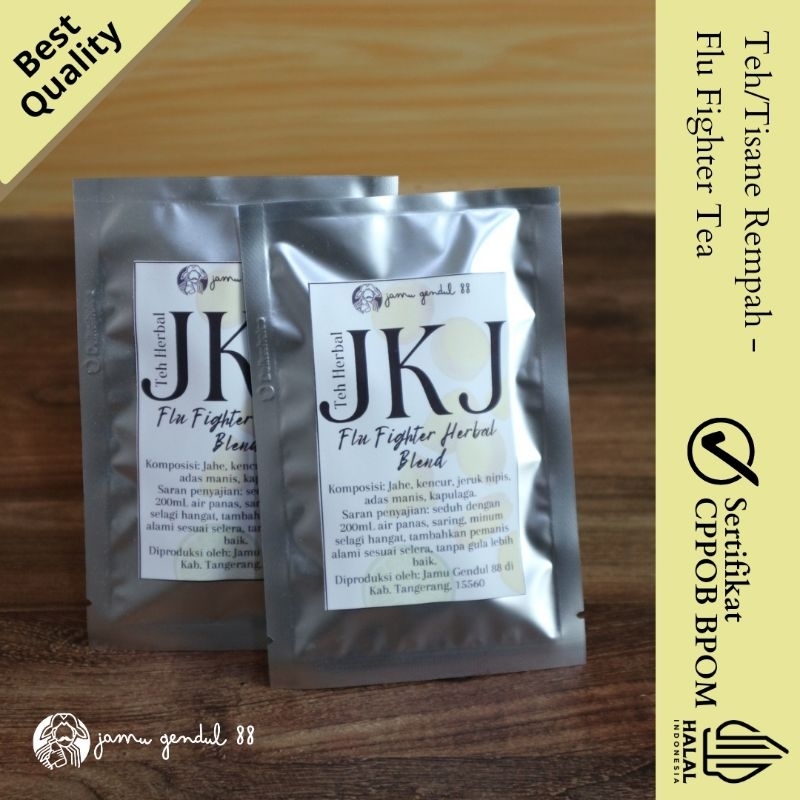 

Flu Fighter Tea - Wedang Jahe Kencur Jeruk JKJ - Teh Rempah Teh Rimpang Teh Herbal - Herbal Blend by Jamu Gendul 88