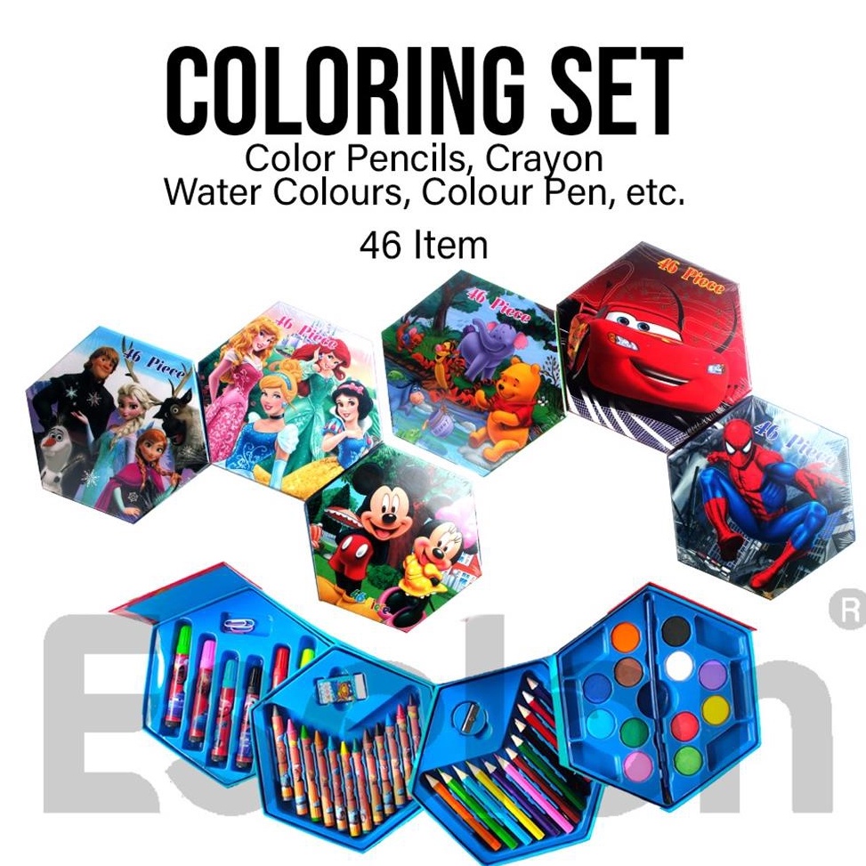 

Produk Terupdate Crayon 46set 4IN1 karakter Set Mewarnaimelukis 46set