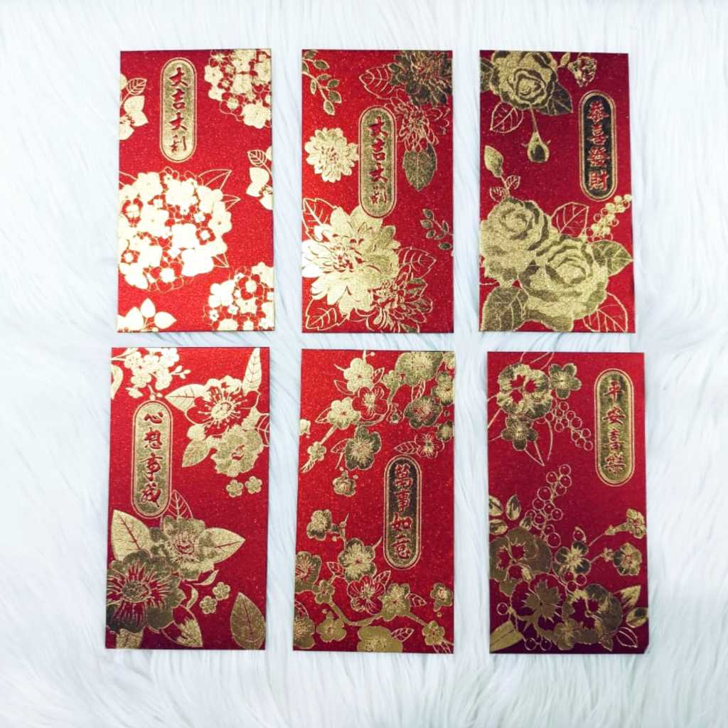 

Angpao Imlek Netral 4062 Import Bahan Glitter Mewah Isi 6 Lembar Mix