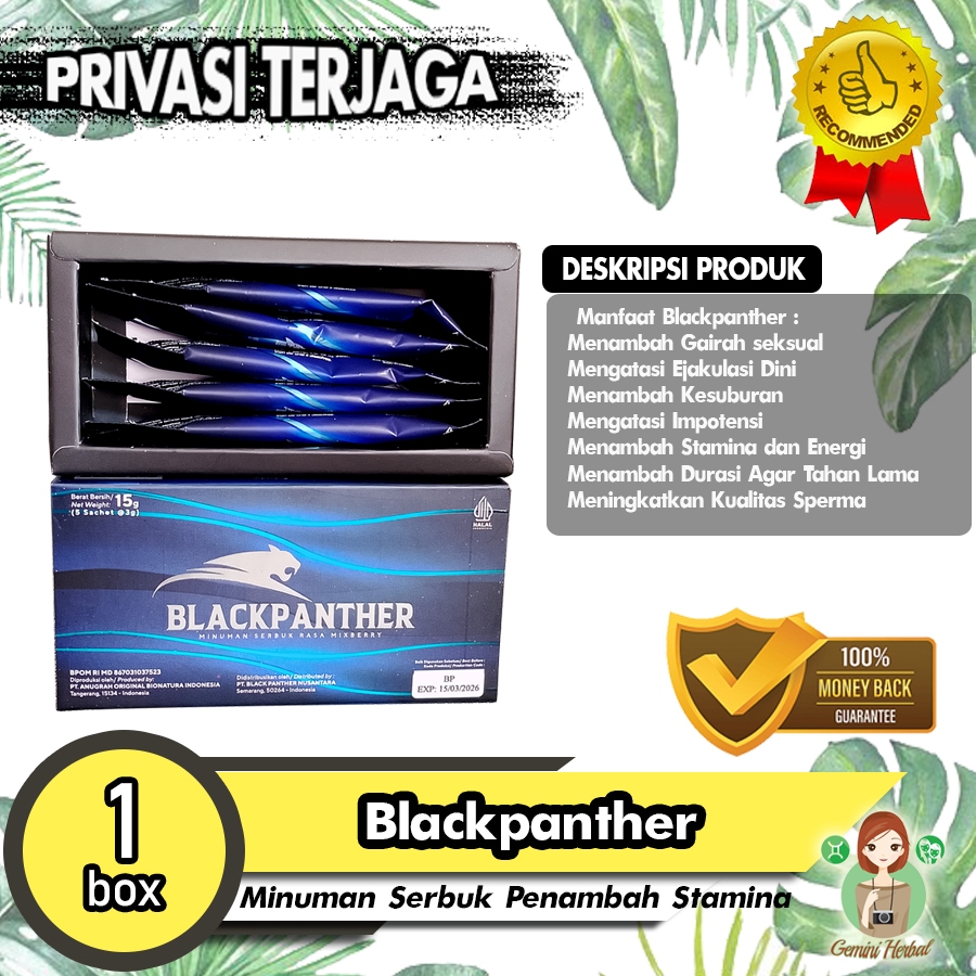 Suplemen Pria BlackPanther Penambah Stamina Gairah Pria Obat Kuat Tahan Lama Jamu Kuat Pria Tahan La