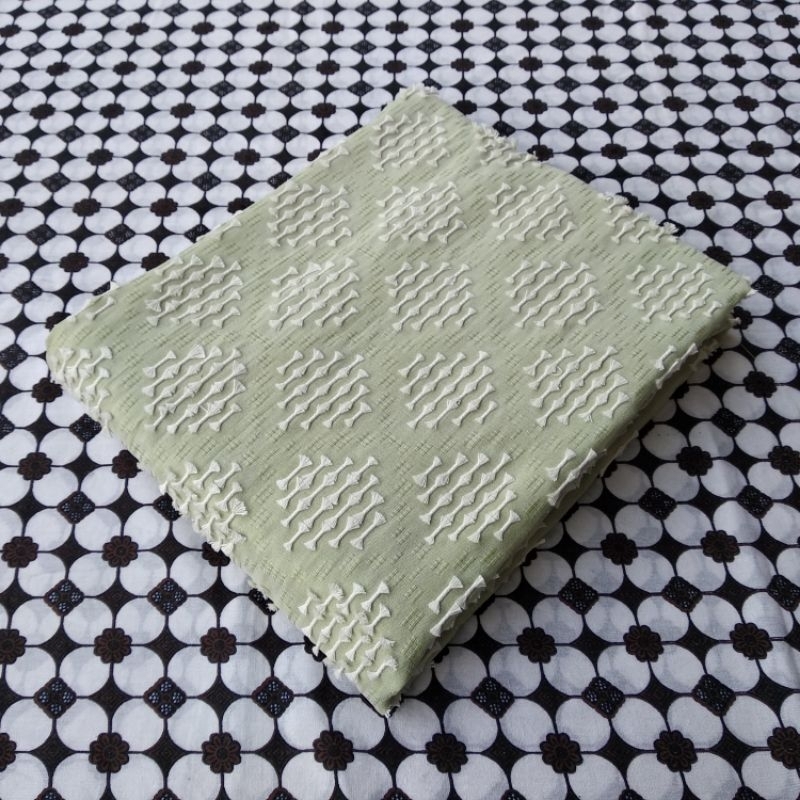 Kain Tenun Baron Bulu Tenun Bulu Garut Warna Sage Green