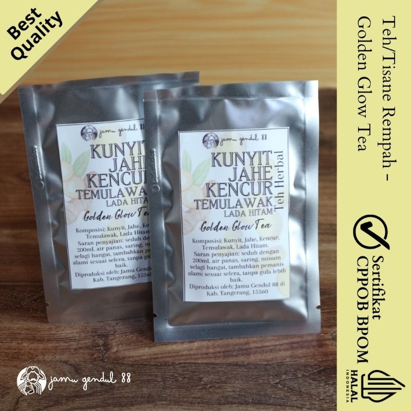 

Golden Glow Tea - Empon-empon Kunir - Teh Rempah Teh Rimpang Teh Herbal - Herbal Blend by Jamu Gendul 88