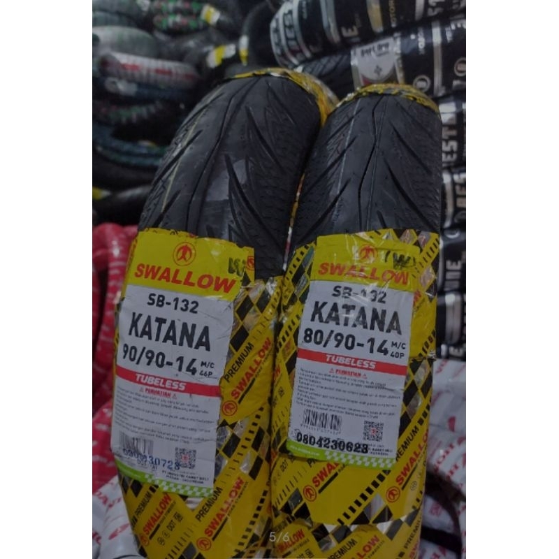 BAN LUAR KOMPLIT SWALLOW KATANA VARIO150/BAN SWALLOW SET BEAT TUBLES/BAN SET SWALLOW TYPE KATANA NEX
