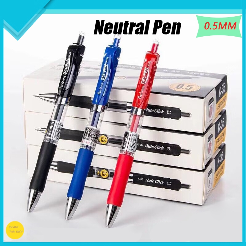 

Pena Gel Tarik Kembali 0,5mm, Ujung Peluru Karbon, Pena Air Netral, Pena Bolpoin Hitam Merah Biru