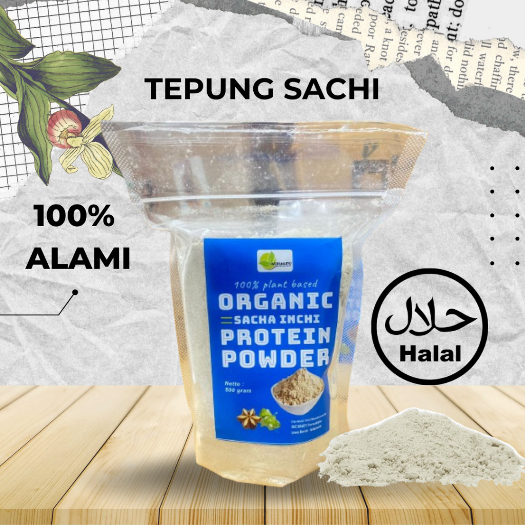 

PENGGANTI TERIGU BUBUK SACHI - TEPUNG BIJI KACANG SACHA INCHI ORGANIK ISI 500 GR