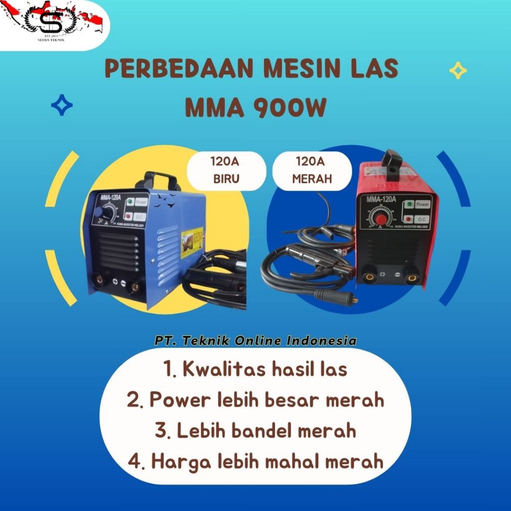 RHINO Mesin Las 900 Watt MERAH Trafo Las Inverter 120A 900W Travo Las 900Watt Watt