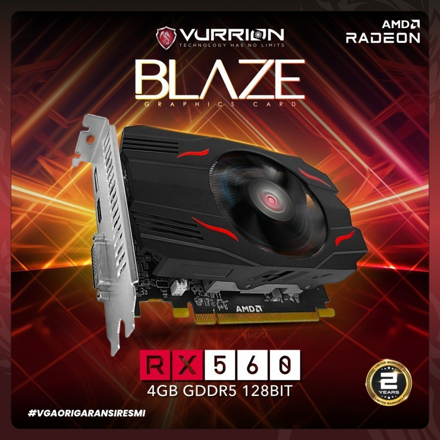 VGA VURRION RX 560 4GB - Vurrion BLAZE RADEON RX 560 4GB GDDR5 128BIT