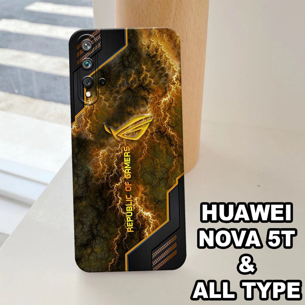 G24 - Silikon HUAWEI NOVA 5T - Softcase pro camera HUAWEI NOVA 5T - Motif ROG - Bahan  Karet Lentur 