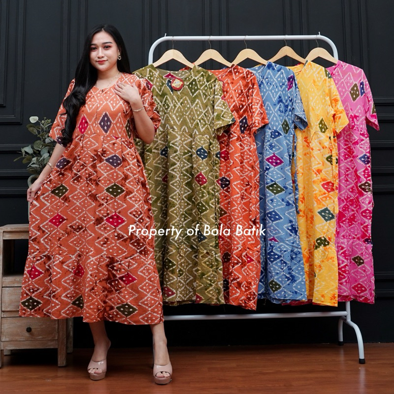 MIDI DRESS CAP TERBARU MODEL CANTIK MOTIF IRISH - BISA COD - DASTER TERBARU