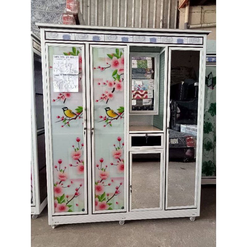 Khusus Jateng| Lemari pakaian stenlis aluminium 4 pintu