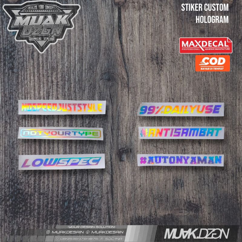 

Cutting Stiker Custom Hologram