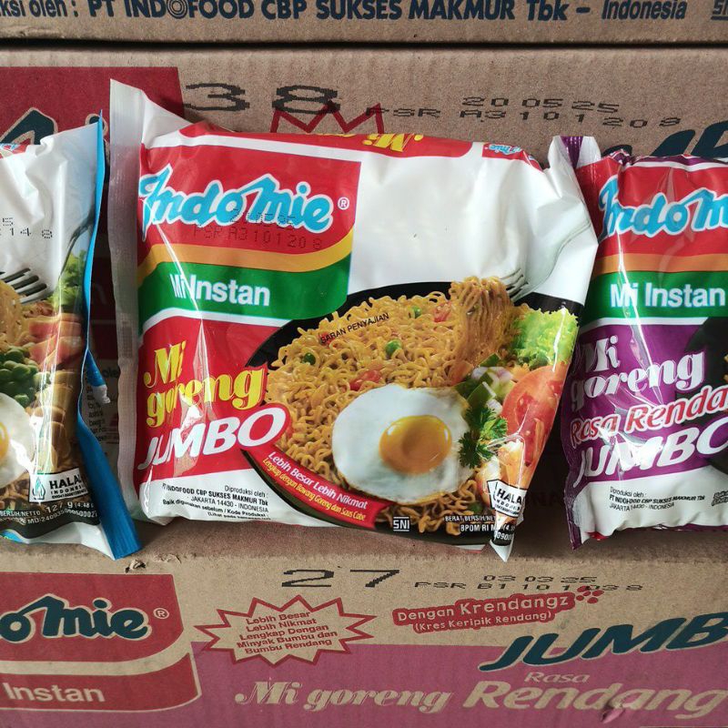 

indomie JUMBO rasa Ayam Panggang, Goreng & Rendang 129g