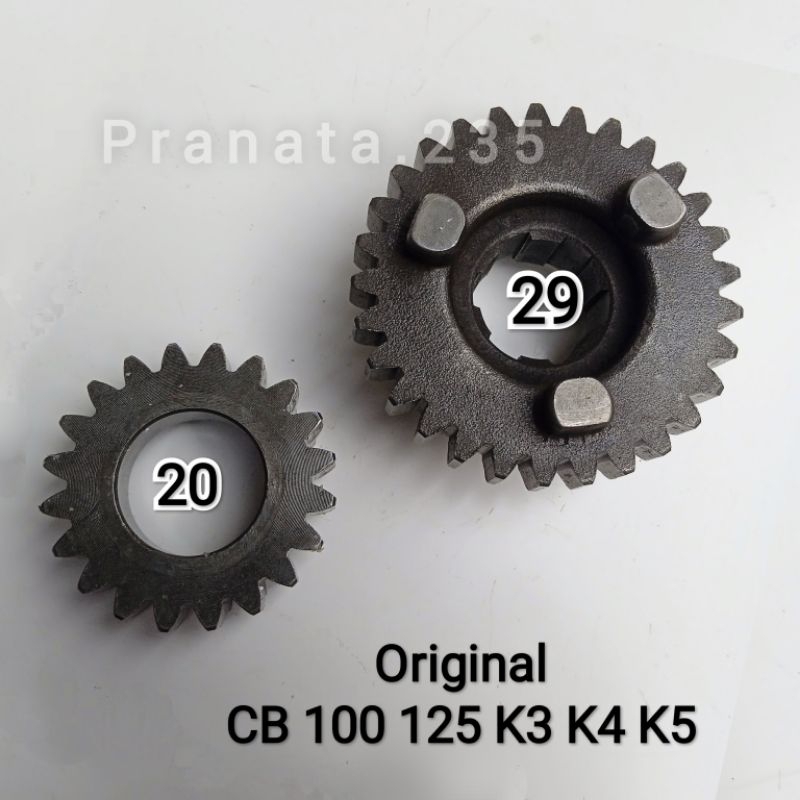 ORIGINAL Set Gigi 3 Rasio Mata 20 29 T Honda CB K3 K4 K5 JAPAN CB 100 CB 125 Gear Ratio Transmisi Pr