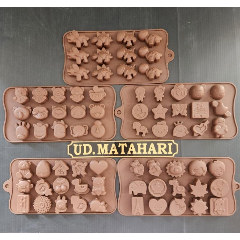 Cetakan Silikon/Cetakan Silicone Coklat/Cetakan Coklat/Cetakan Karakter/Cetakan Puding/Cetakan Agar 