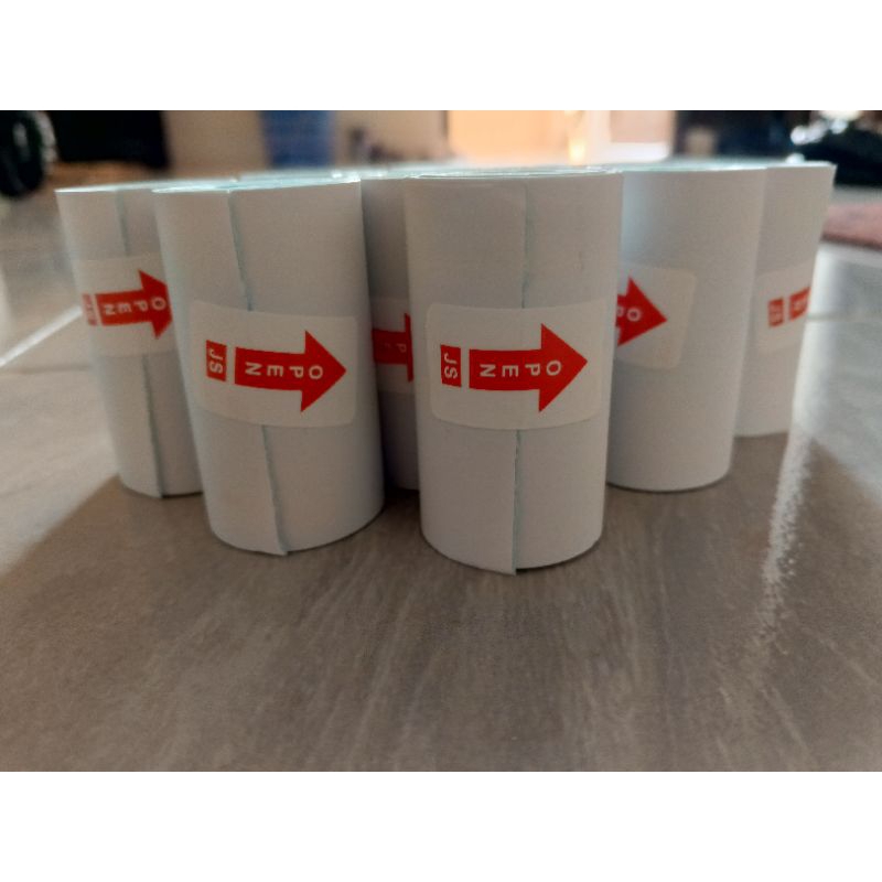 

THERMAL STIKER LABEL 57X30 58X30 & KERTAS THERMAL MINI PRINTER BLUETOOTH 58 mm,Panjang 6 meter.