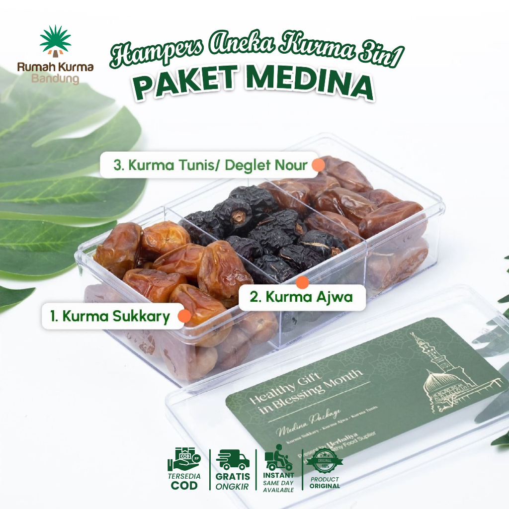

Hampers Kurma Mix MEDINA PACKAGE (Kurma Sukkary - Kurma Ajwa - Kurma Tunis) 500 Gram