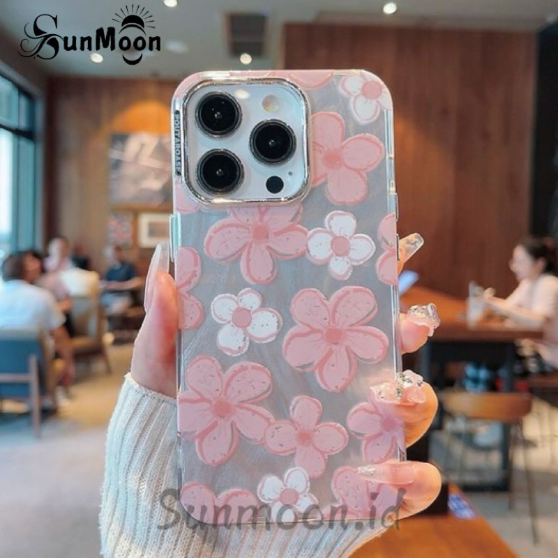CASE MARMER FLOWER KOREA FOR IPHONE 11 12 13 14 15 PLUS PRO MAX