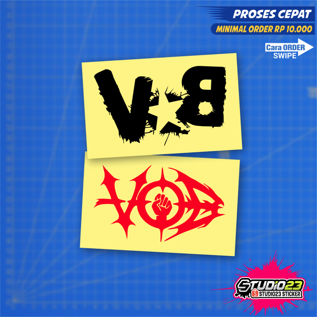 

Stiker Cutting Voice Of Baceprot VOB Logo Hologram