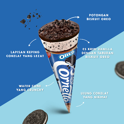 

Cornetto chocolate disc oreo 110ml ice cream walls besar es krim khusus instan