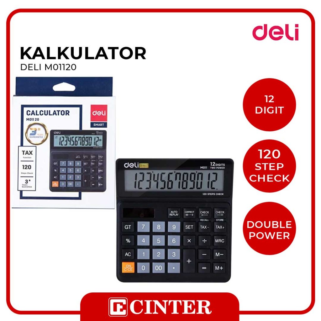 

DELI - KALKULATOR / ALAT BANTU HITUNG / CALCULATOR M01120 12 DGT BLACK