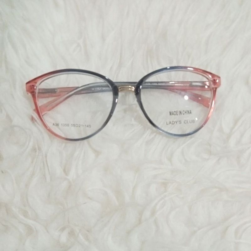 frame kacamata 2 warna merah Hitam kekinian