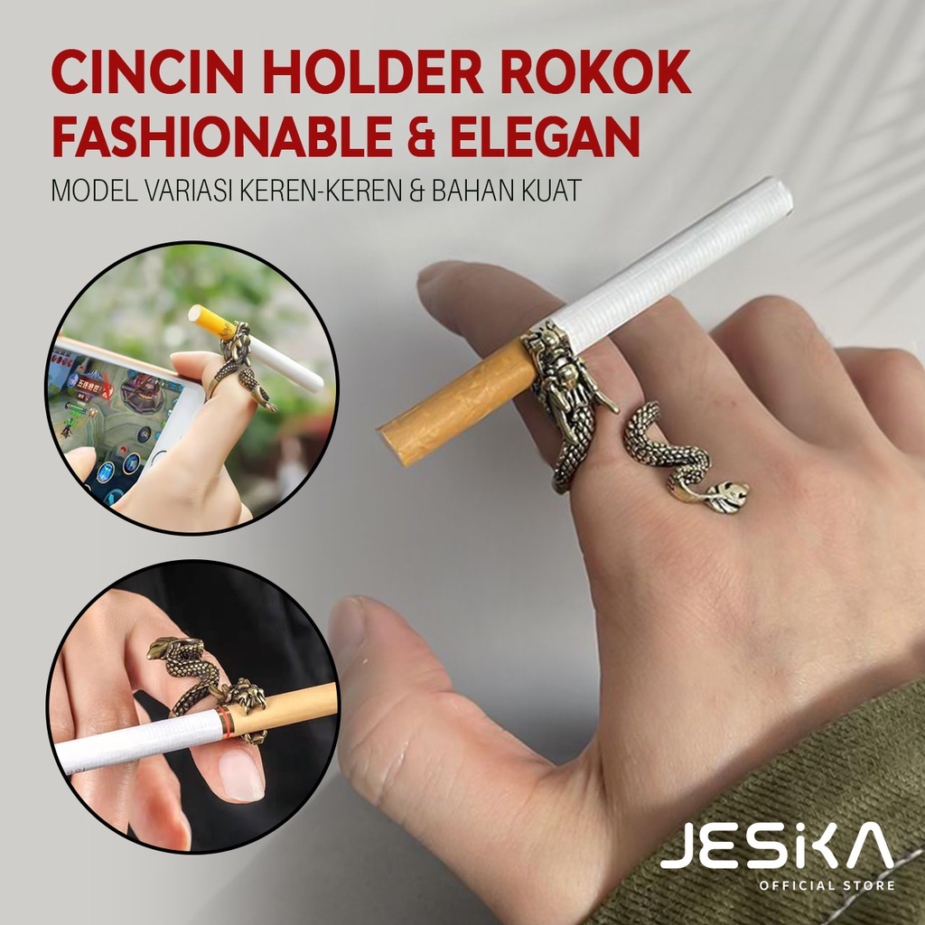 Cincin Naga Panjang Unik Antik Keren Trendy Cool Awet Kokoh Kuat / Cincin Holder Rokok / Aksesoris C