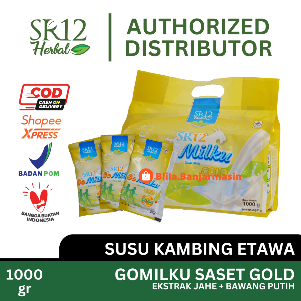 

Sachet Gomilku Gold SR12 25gr 1 pakage 40 Saset Go Milku Susu Kambing Renteng Jahe Bawang Putih