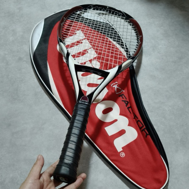 d obral  raket tenis lapangan wilson k factor four siap pakai