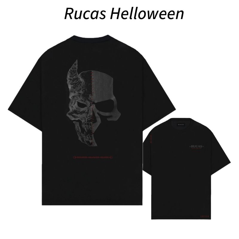 Rucas Helloween T-shirt - Rucas Hand Stitch Skeleton Halloween - Poca Store Official