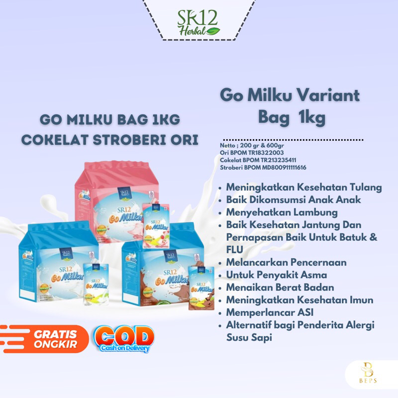 

Susu Etawa | Gomilku Sr12 Bag 1kg isi 4 Renceng Susu Bubuk 1000gr