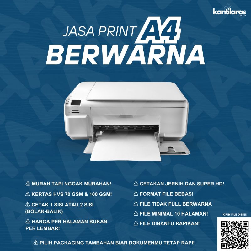 

Jasa Print Berwarna A4 | Kertas HVS 70 Gsm & 100 gsm | Murah Super HD