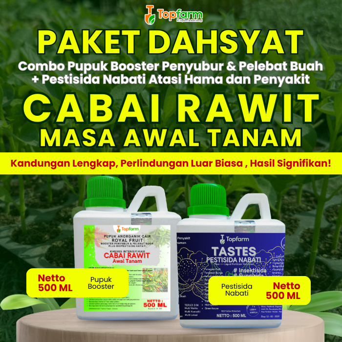 Pupuk Pestisida Topfarm / Obat Semprot Cabe Rawit Awal Tanam / Obat Penyubur Cabe Baru Tanam / Obat 