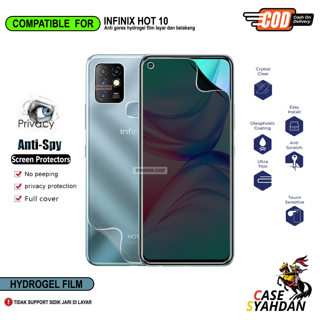 Anti Gores Hydrogel Infinix Hot 10 Hot 10 Lite Hot 10 Play Hot 10i Hot 10s Hot 10s NFC Hot 10T Pelin