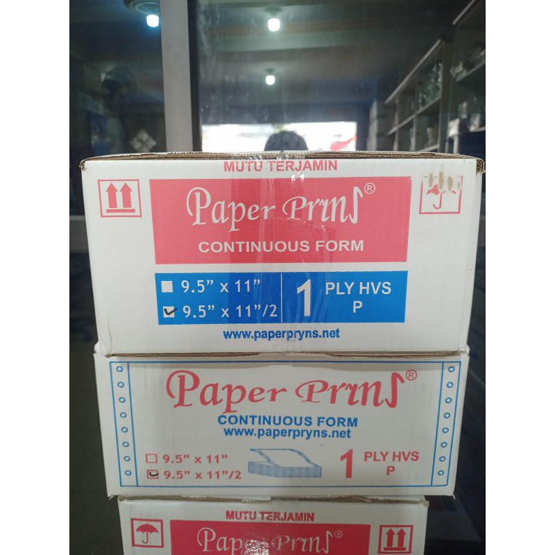 

CONTINUOS FORM PAPERPRYNS 9 5X11/2 1PLY PRS (bagi:2)putih