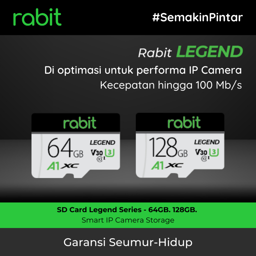 NAMPOL RABIT Micro SD Card 64GB 128GB 100MB/s - Legend Series / Memory Card CCTV / Kartu SD / Kartu